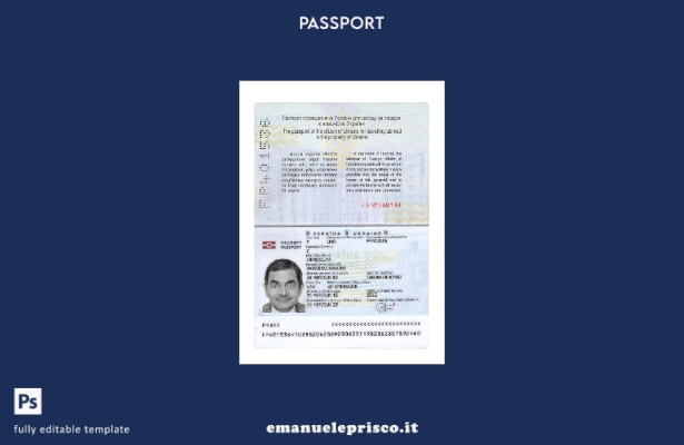 modello presente di passaporto ucraino in stile verificato